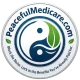 Peaceful Medicare seal logo with tagline block the noise lock in the benefits you've already paid for